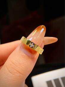 1 件 4 瓣圆形设计 D 色莫桑石订婚戒指结婚戒指女士 S925 纯银承诺戒指周年纪念戒指奢华珠宝礼物新娘珠宝 - 金色 - 查看 2