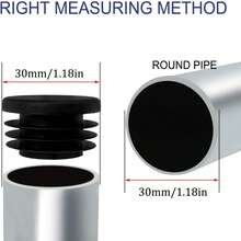 5/8/10个装黑色塑料塞帽，方管家具腿防尘罩，桌椅钢制脚垫保护套 - 黑色 - 查看 9