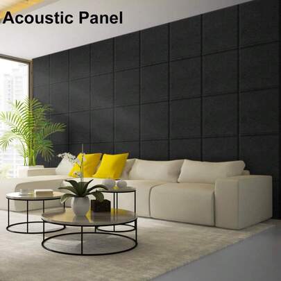 12pcs Acoustic Panels Self-Adhesive With High Density 230 Kg/M³ For Game Room Living Room Studio Office