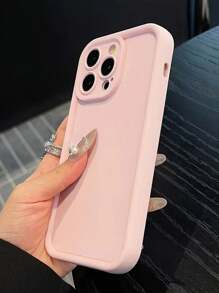 Thick Textured Pink Soft Silicone Shockproof Protective Phone Case Cover With Printed Design, Compatible With IPhone 16/16 Pro/16 Pro Max/16 Plus/15 XR/7/8, IPhone 15 Pro Max, 13 Pro Max, 14 Pro Max, 13, 14, 11, 12 Pro Max, P11, P12, XS, XR, 7/8 Plus, 7/8 GES2 Waterproof Anti-Fall Scratch Resistant - Pink - View 3
