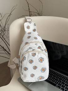 Pochete feminina branca com estampa de morango, bolsa de cintura, porta-moedas, bolsa de lona com vários bolsos, pequena bolsa para celular, linda bolsa de viagem rosa