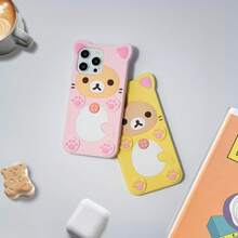 3D Cute Cartoon Bear Phone Case For IPhone 15 - Fashionable And Stylish - Funny Pink Bear Design - Soft TPU Protective Case - Kawaii Silicone Cover For Women, Girls, And S - Hồng - Xem 7