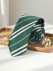 1pc Men's Fashion Street Diagonal Striped Casual Tie (6cm), Slim Fit, Suitable For Party, Evening Event, Holiday Occasions - A - View 4