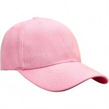 Bulk Lot 12-Pack Adjustable Size Plain Blank Solid Color Baseball Caps - Pink - View 3