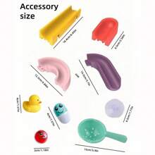 12/16pcs Bathroom Assembly Track Toy Set, Non-Electric Plastic Water Slide Game With Marbles, Creative DIY Assembly Pipeline Building Blocks, Suitable For Toddlers - Fun Shower Game, Fit For 3-6 Years Old Kids, Bathroom Track, Infant, Bath, Shower - Bathroom Rails - View 8