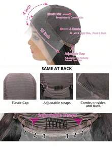 13x4 Deep Wave Lace Front Wigs Human Hair For Women 200 Density Human Hair Wig Glueless Brazilian Virgin HD Curly Lace Frontal Wig Pre Plucked With Baby Hair 40 Inch Natural Black - Natural Black - Xem 5