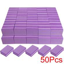 50/20/10 件黑色高密度泡沫块，粒度为 180/100，迷你方形化妆海绵缓冲器，用于美甲造型、抛光和平滑，适合家庭和美容院使用