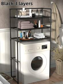 1 Piece Bathroom Storage Rack, Washing Machine Organizer Shelf For Toilet, Waterproof, Rustproof, No Drilling For Home Use, Back To School