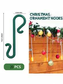 100 pièces Crochets de décoration de Noël en plastique durable, Crochets pour ornements de Noël, Fournitures pour les fêtes de Noël, Pinces de décoration d'arbre mini réutilisables vertes, Convient pour les lumières, les boules etc, Décoration de fête, Halloween, Noël, Pâques, Décorations de fête - Multicolore - Voir 8