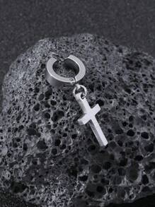 1 件独特的嘻哈风格十字架吊坠耳环，适合日常佩戴，是送给家人和朋友的最佳礼物选择