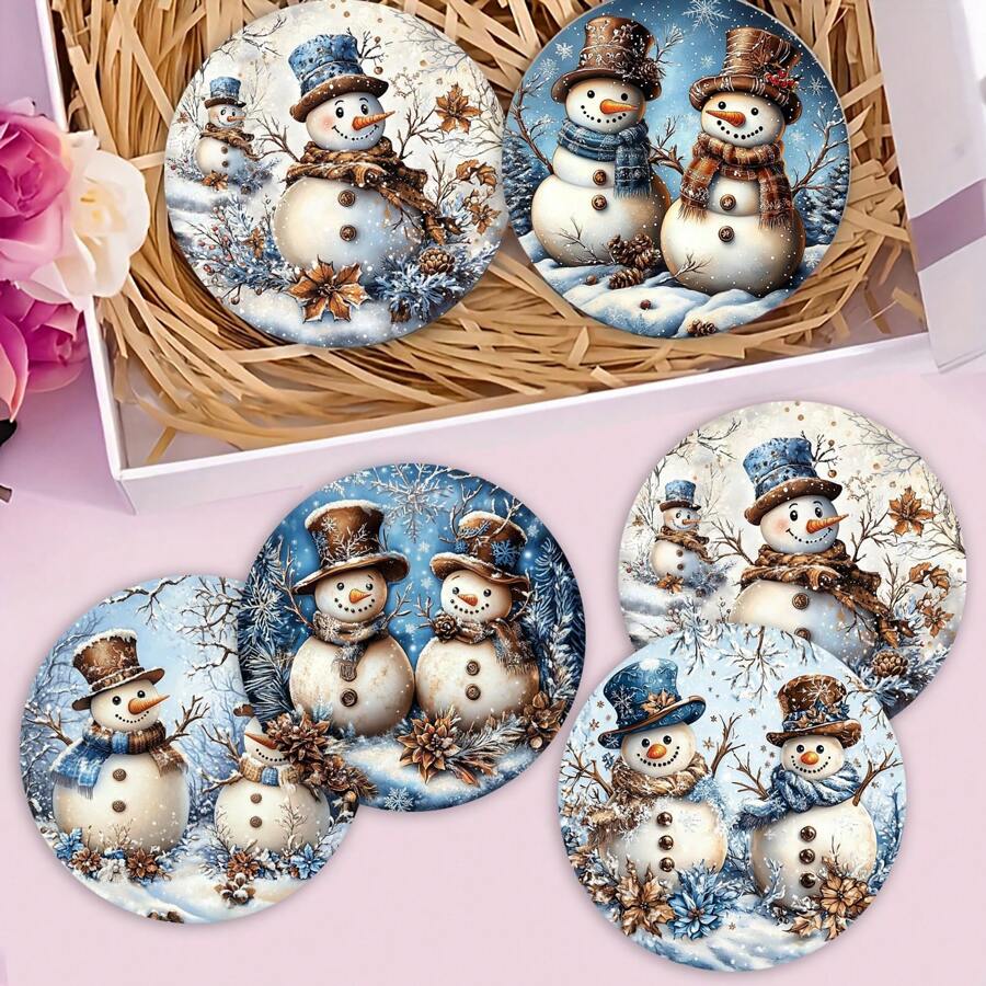 1 set/4 buc/6 buc/300 buc suporturi de pahare cu model de fulg de zăpadă de iarnă, suporturi de pahare cu noroi de diatomee, suporturi de pahare pentru cafea, decorațiuni multi-ocazie pentru casă și restaurant, cadouri zilnice, decorațiuni de masă, decorațiuni zilnice, decorațiuni pentru petreceri tematice