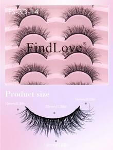 FindLove 7对自然交叉仿貂毛假睫毛，轻盈蓬松，手工制作，10-16毫米，超轻盈，打造自然妆效，单根假睫毛，适合化妆 - 眼尾拉長款 - 查看 5