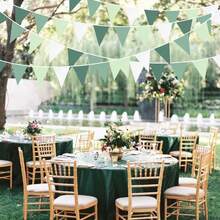 32Ft Sage Green Party Decorations Avocado Green Triane Flag Fabric Banner Pennant Bunting Garland Streamers For Birthday Wedding Baby Shower June  Summer Golf Christmas Outdoor Party Decor-0162 - 鼠尾草綠 - 查看 6