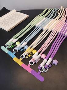 1 pieza Cordón para teléfono con forma de estrella, cordón trenzado de doble hebra, resistente, anti-rotura, anti-pérdida y anti-robo, incluye almohadilla