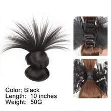 时尚女士蓝花鸡毛发髻，耐热合成发，适合日常发型 - 彩色 - 查看 11