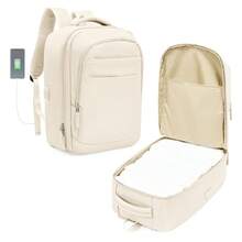 带 USB 充电端口的简易旅行背包，适合男士的 14-15.6 英寸笔记本电脑背包，大容量学校背包，周末背包，随身背包，徒步旅行背包，防水旅行必备品，配有行李带设计，适合户外工作度假旅行必备 - 彩色 - 查看 17