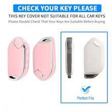 For Kia Key Fob CoverSoft TPU 360°Car Key Case Protector With Leather Keychain Compatible With Kia Telluride 2023 2024 5 Buttons Smart Key Pink