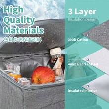 Rucsac izolat - Material Oxford îngroșat, calitate superioară, bretele reglabile și buzunare multiple pentru camping, drumeții, școală - negru cu accente portocalii, nu intră în contact cu alimentele, echipament de drumeție, depozitare pentru camping, design elegant, construcție complet impermeabilă