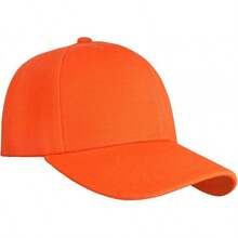 Bulk Lot 12-Pack Adjustable Size Plain Blank Solid Color Baseball Caps - Orange - View 3