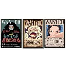 ONE PIECE 1/2/3/6件套复活节流行卡通海报印刷帆布墙画，适用于卧室、客厅、酒吧、咖啡厅、入口处，无框墙面装饰