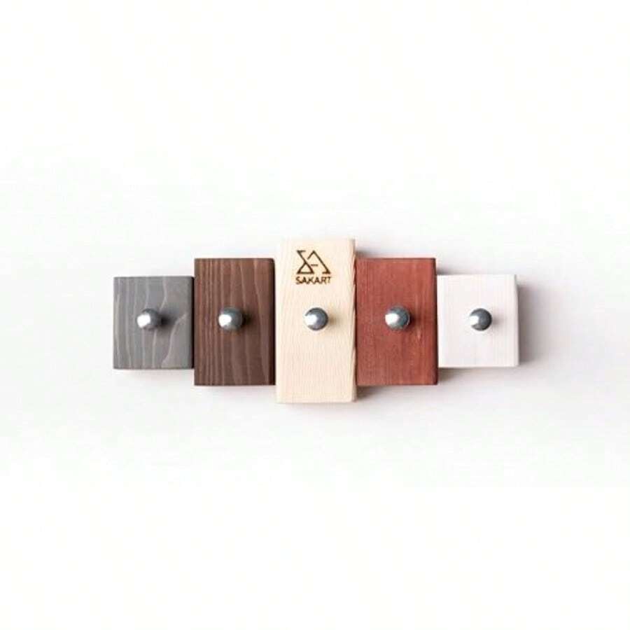Wood Key Organizer Wall Hanger Multi Hook Key Holder Rack for Home Organization and Key Storage - als Bild - Übersicht 1