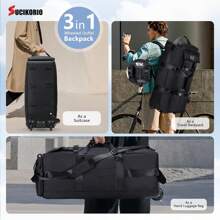 Travel Bag With Wheels, Waterproof, 3-In-1 Travel Backpack, Airplane Cabin, Travel Handbag With Combination Lock, 80 L, XL, Large Luggage Bag, 78 X 33 X 32 Cm, Suitcase For Women And Men