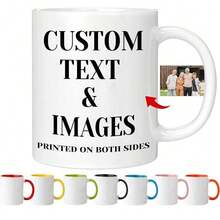 1 Pc 11 Oz Custom Image Mug, Custom Design Mug, Custom Text Mug, Personalized Photo Mug, Personalized Coffee Mug, Custom Family Mug, Make Your Own Mug, Custom Coffee Mug, Mother's Day Gift, Ideal Gifts For Him Her, Boyfriend, Girlfriend, Dad, Mom, Family, Friends For Anniversaries, For Valentine's Day, For Mother's Day, For Birthdays, For Children's Day, For Father's Day, For Graduation, For Weddings, For Housewarming Dining Room, Living Room, Bedroom, Office, Tea Room, Home, School - màu đen - Xem 3