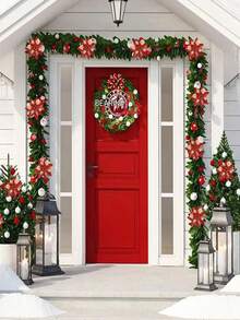 10pcs Shiny Flower Petals Decor, Artificial Poinsettia Flower Wreath, Christmas Tree Decoration, Suitable For Christmas, New Year, Wedding, Party - Multicolor - View 12