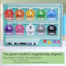 木制磁性颜色和数字迷宫玩具 - 计数和分类活动，磁珠迷宫玩具，彩色磁性数字，精细运动技能学习礼物（生日，圣诞节，万圣节），磁性拼图，开发游戏，早期教育互动游戏，光滑表面，学龄前活动 - 磁性顏色分類走珠 - 查看 7