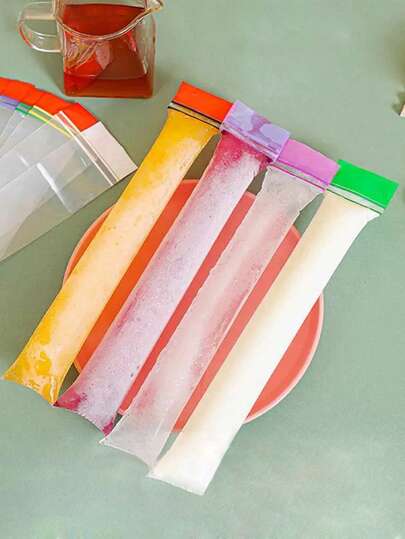 50个/包一次性冰棒袋，DIY碎冰棒，双密封防漏冰棒袋