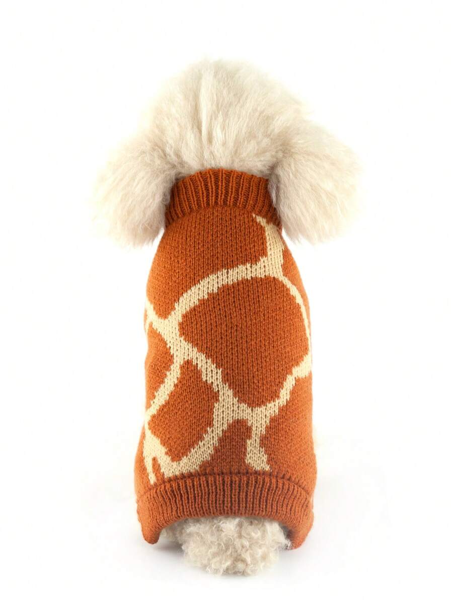 Winter New Leopard & Zebra Print Pet Sweater, Knitted Outfit For Small/Medium Dogs & Cats