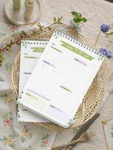 Trees Sổ tay ghi chép không đề ngày tháng - Sổ kế hoạch hàng ngày với lịch trình theo giờ, 52 trang có đường xé, gáy xoắn, sổ tay danh sách việc cần làm với lịch trình theo giờ, mục tiêu, kế hoạch bữa ăn, lượng nước uống và kế hoạch tập luyện. - Nhiều màu - Xem 5