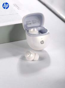 HP 新款无线耳塞，具有优质音质 5.防水等级 IPX4,4 自动配对耳塞，播放时间长达 28 小时，轻巧的无线耳机带麦克风，兼容 Android，游戏耳机和扬声器，麦克风，节日礼物情人节礼物 - 白色 - 查看 10