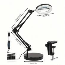 1 đèn phóng đại USB 10X dùng cho làm móng, sửa chữa, đọc sách và làm việc. Đèn bàn có thể điều chỉnh 3 màu, 10 mức độ mờ với tay xoay, màu đen/trắng - nhiều màu - Xem 13