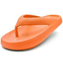 Ladies Beach Sandals - Flip Flops For Women Casual Thong Womens Sandals Comfort Heel Cushion - 橘色 - 查看 8