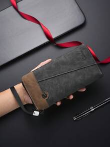 Men's Wallet, Fashion Large Capacity Multi-Card Slots Casual Phone Pouch Coin Purse Handbag Wristlet Wallet Gifts For Men Cowboy Christmas Gifts Vintage Black Purse Card Holder New Year Gift Valentine'S Day