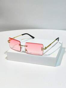 cabecade Kính thời trang không gọng unisex, kiểu dáng cổ điển sang trọng, kính du lịch. - Hồng - Xem 5