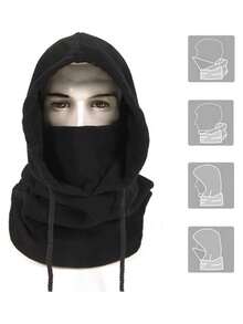 Bộ 2 mặt nạ trượt tuyết mùa đông cho nam, mặt nạ đan toàn mặt và găng tay chống trượt màu đen, mũ trùm đầu, mặt nạ trượt tuyết 1 lỗ, lông cừu cho nam nữ, quà tặng mùa đông - C - Xem 9