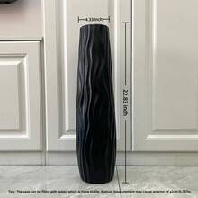 大型落地花瓶，简约水培塑料陶瓷质感，白/黑，欧式家居干花装饰，客厅装饰，大型复古几何塑料花瓶 - 耐用，多色，复古风格桌面装饰 | 经典圆柱形花瓶，无需电池，落地花瓶 | 复古装饰 | 耐用塑料花瓶 - 大花瓶/小花瓶 - 查看 8