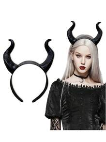 1pc Cosplay Devil Horns Headband - Three Colors To Choose From Horror Devil Horns, Black Gothic Steampunk Party Band, Halloween Decorations - Suitable As Party Role Play Props Witch, Devil Accessories, Headband, Scrunchie Headband