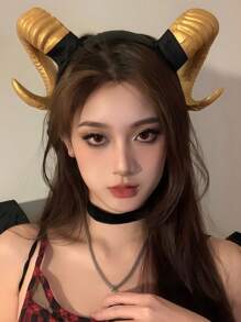 1pc Cosplay Devil Horns Headband - Three Colors To Choose From Horror Devil Horns, Black Gothic Steampunk Party Band, Halloween Decorations - Suitable As Party Role Play Props Witch, Devil Accessories, Headband, Scrunchie Headband