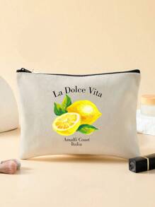 亮丽柠檬图案印花手提袋，可重复使用的女士印花手提袋，双提手购物书包，大容量单肩包，休闲手提袋，圣诞节收纳袋，适合通勤、上学和购物，方便户外活动，送给朋友和闺蜜的礼物，教师节礼物，度假和节日的完美选择，最佳教师圣诞礼物，感恩节礼物 - 彩色 - 查看 10