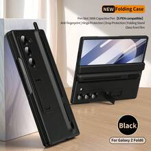 Galaxy Z Fold7/Z Fold6/Z Fold5/Z Fold4/Z Fold3 Phone Case, Hinge Protection, Comes With Stylus Pen, Full-Body Shockproof, Foldable Integrated Stand, Retractable Pen Slot, Skin-Friendly Anti-Fingerprint Case, With Tempered Glass Screen Protector - 彩色 - 查看 16
