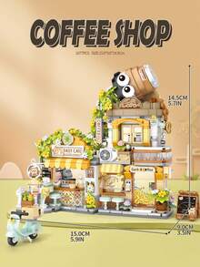 LOZ 积木新品，熊猫茶馆可折叠街景 DIY 玩具，积木套装，超棒的礼物，以及圣诞节房间装饰 - 棕色 - 查看 5