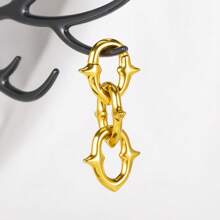 1 件不锈钢 4 毫米新款链式耳坠挂钩耳塞扩张器穿孔耳环女士男士时尚珠宝礼物