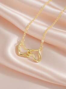 Artepollo 1 Stück 925 Sterling Silber Hypoallergene Doppelherz Anhänger Halskette, süß & niedlich, geeignet für Feiertage oder den täglichen Gebrauch, Geschenk für Kinder, Freunde, Geburtstag, Schulanfang