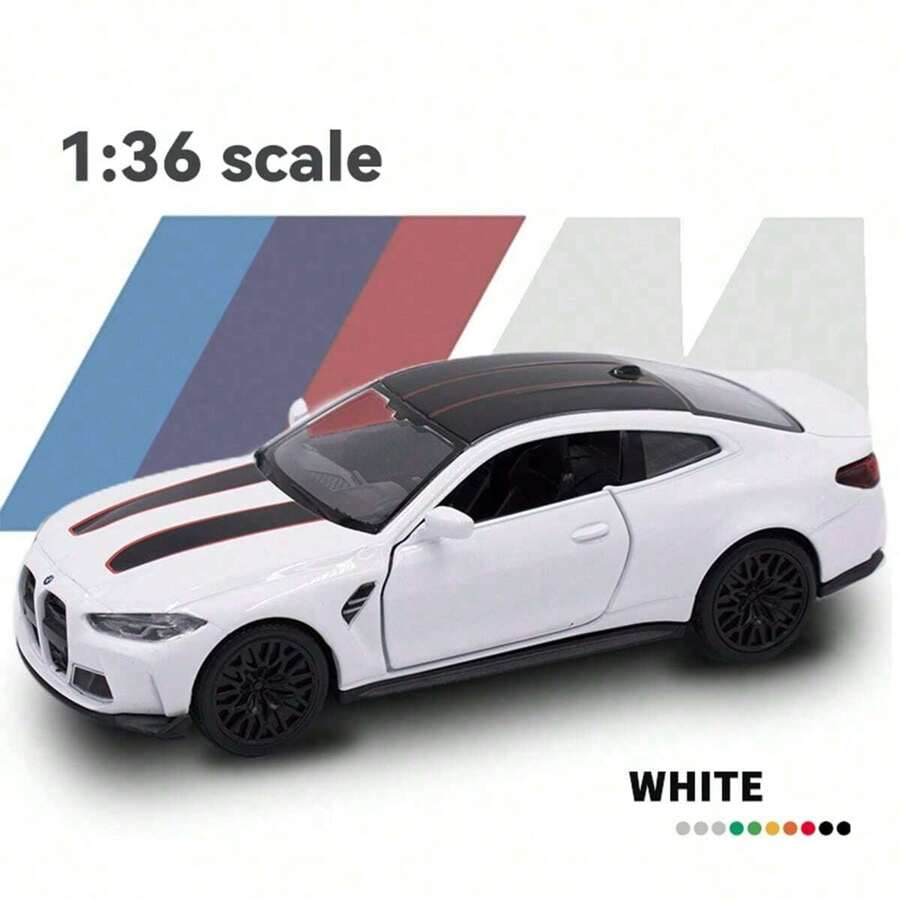 Makeda 1：36比例宝马M4 CSL锌合金一体式压铸合金汽车模型，创意模型玩具摆件，适合青少年成人收藏模型，可作为房间装饰礼物