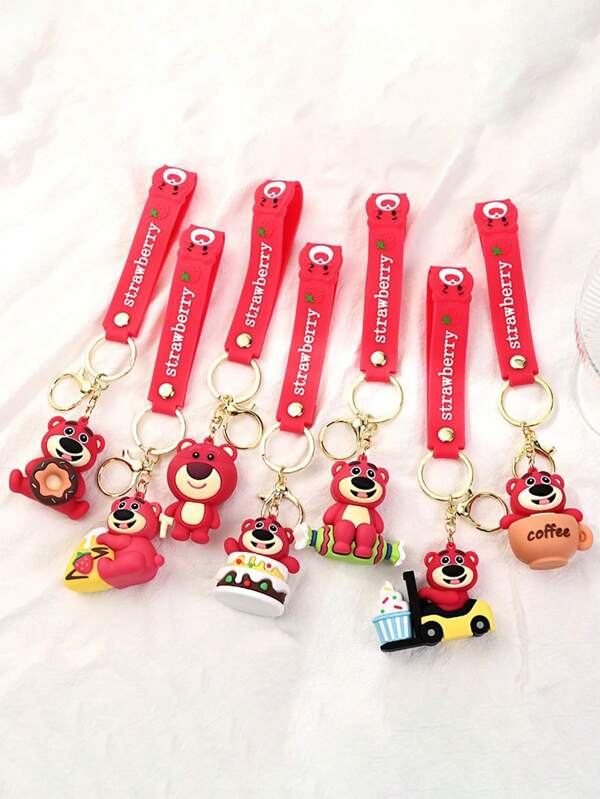 Disney 1 pieza Llavero de frambuesa, lindo colgante de silicona con diseño de dibujos animados, regalo pequeño