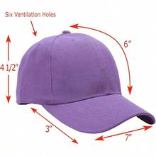 Bulk Lot 12-Pack Adjustable Size Plain Blank Solid Color Baseball Caps - Lavender - View 2