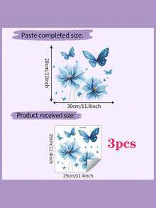 1/2 miếng dán bồn cầu hình hoa, miếng dán nắp bồn cầu hình bướm, miếng dán tường phòng tắm chống thấm nước có thể tháo rời, trang trí phòng tắm, đồ trang trí phòng tắm, nghệ thuật treo tường cho bồn cầu nhà vệ sinh - nhiều màu - Xem 13
